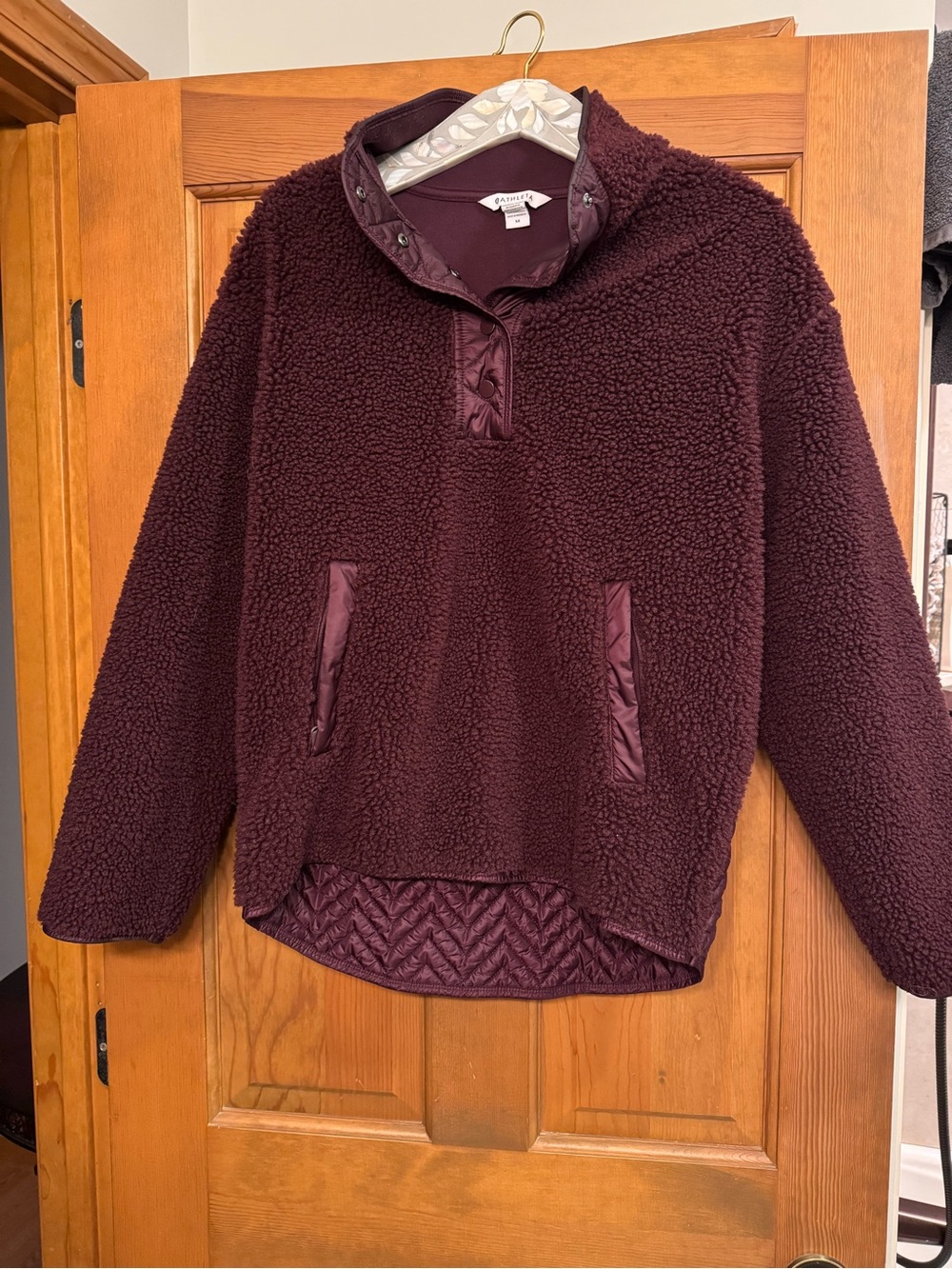 Athleta Cozy Sherpa Snap Sweatshirt Fleece Pullover